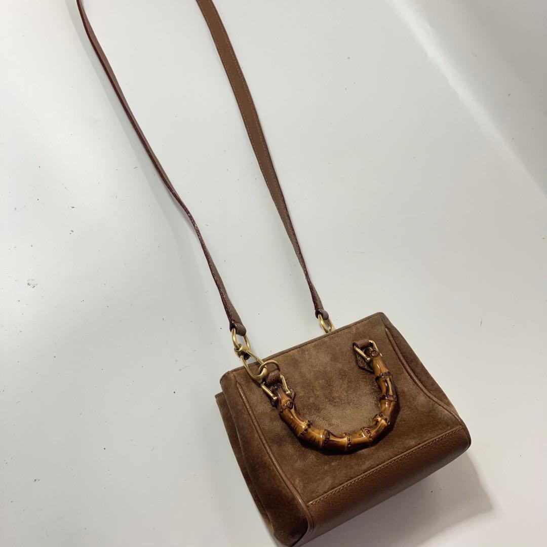 GUCCI グッチ バッグ ミニショルダーバッグ バンブー2WAYスエードレザー