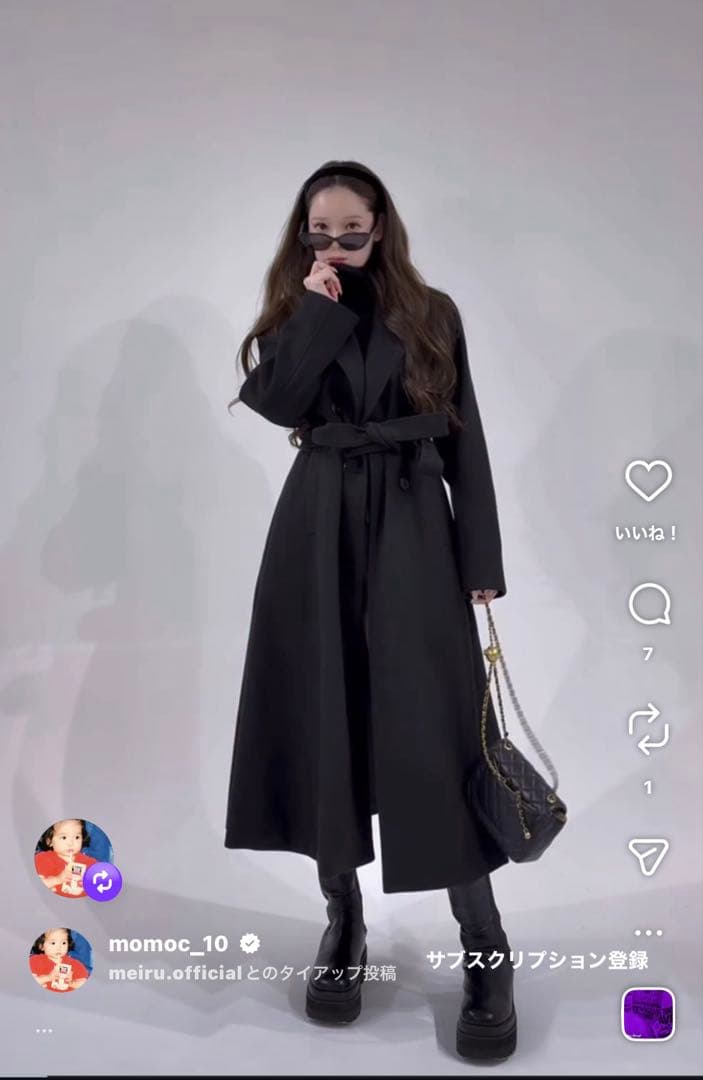 ダブルボタンフレアロングチェスターコート Meiru しとうもも - メルカリ