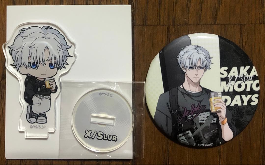 サカモトデイズ まねきねこ 缶バッジ ミニアクリルスタンド スラー X