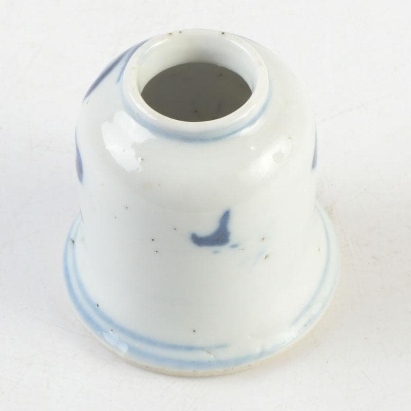 茶道具 伊万里焼 古染付 花草文 茶入 時代箱付 V 9309