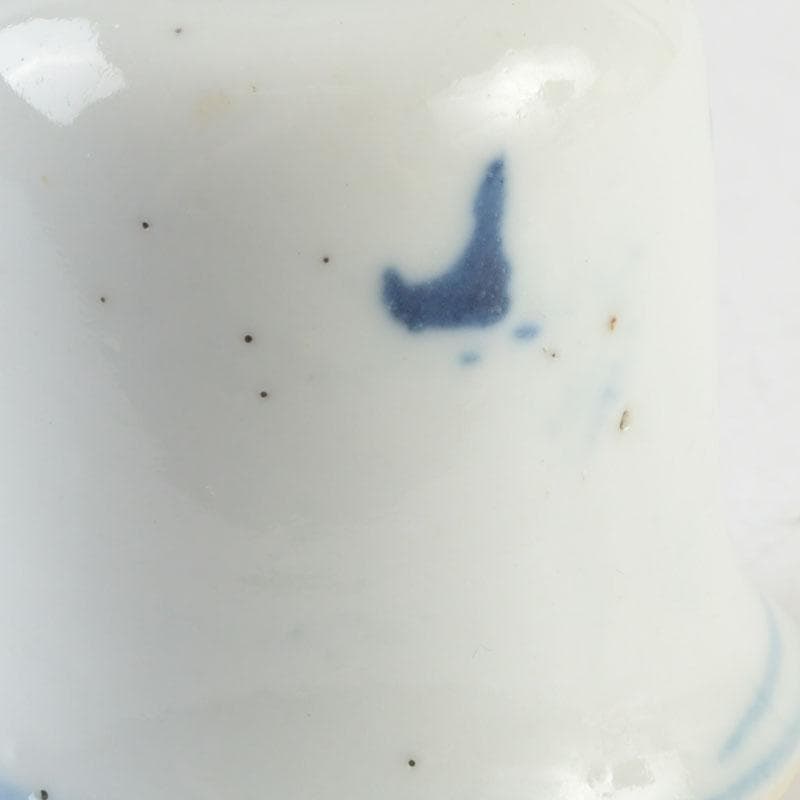 茶道具 伊万里焼 古染付 花草文 茶入 時代箱付 V 9309