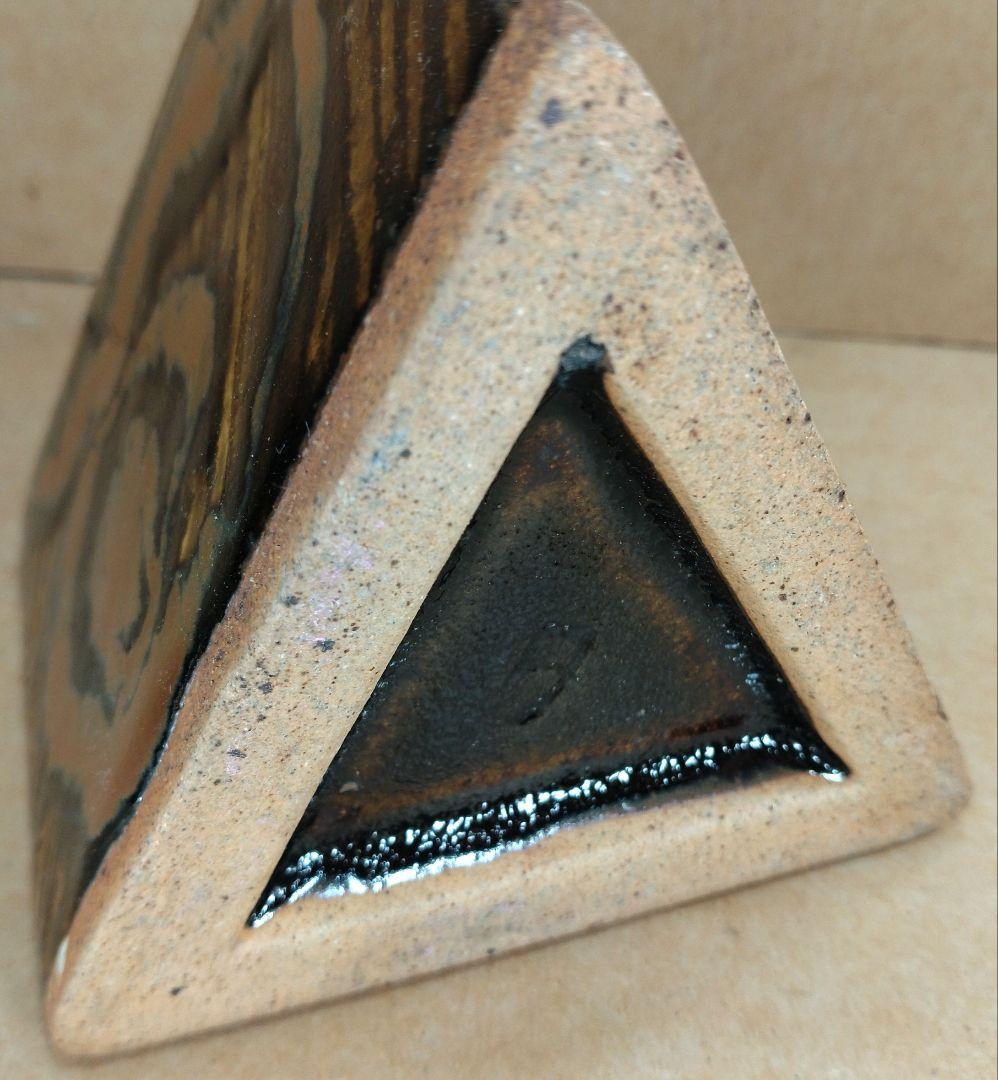 フランスラフ様専用【本物保証】島岡達三 象嵌三角壷 共箱 人間国宝:民芸