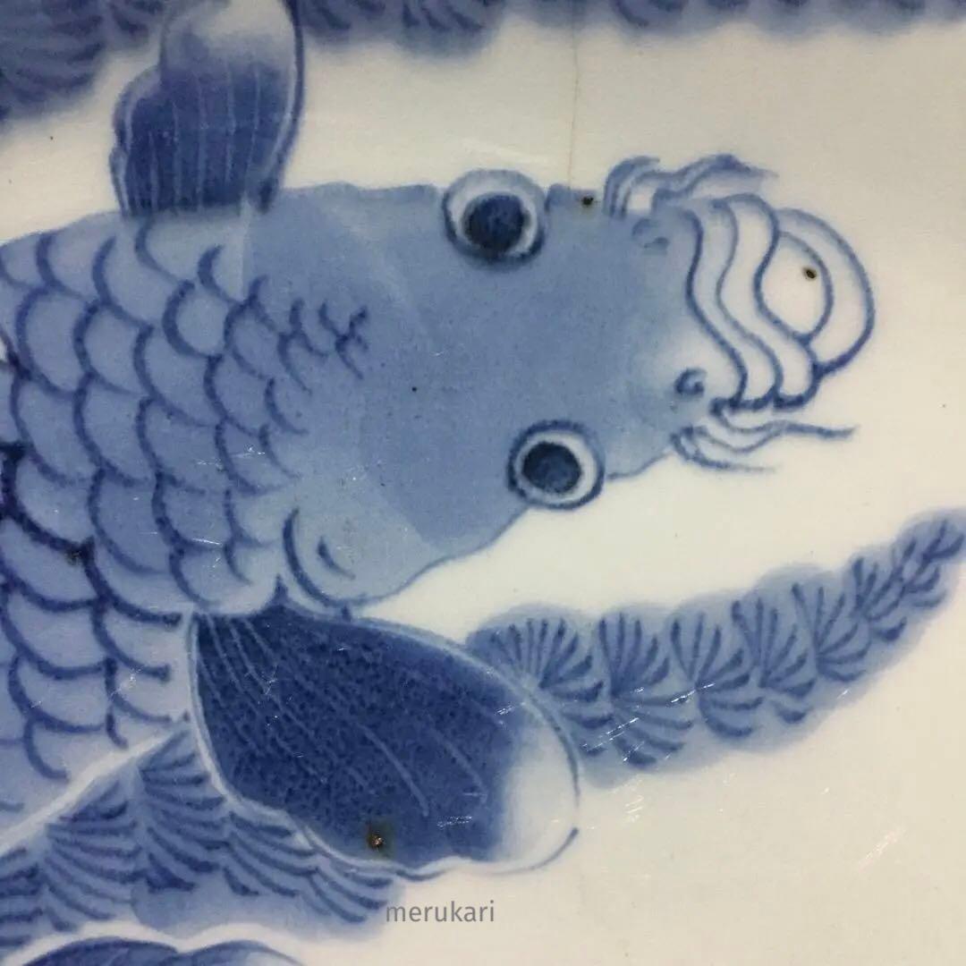 伊万里焼 染付 魚藻文 大皿 /骨董/時代物