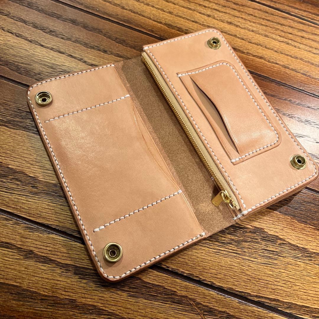 虎龍(弍型) トラッカーウォレット　ヌメ革　長財布