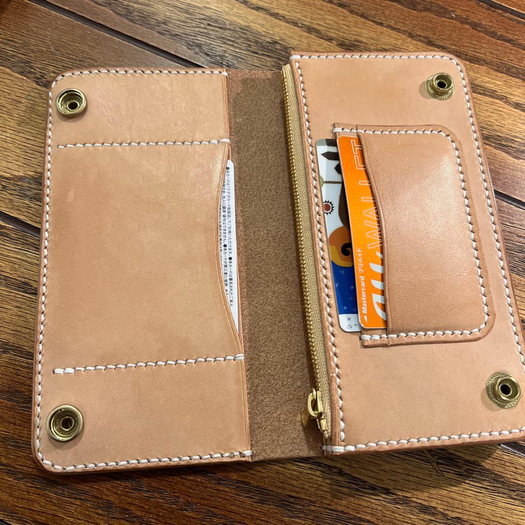 虎龍(弍型) トラッカーウォレット　ヌメ革　長財布