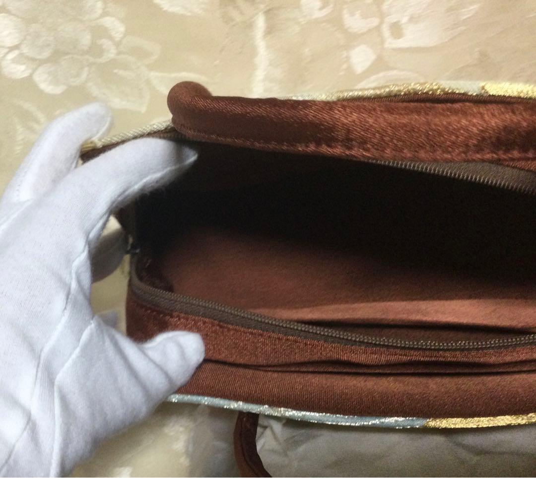 利休バッグ 菊　紅葉柄