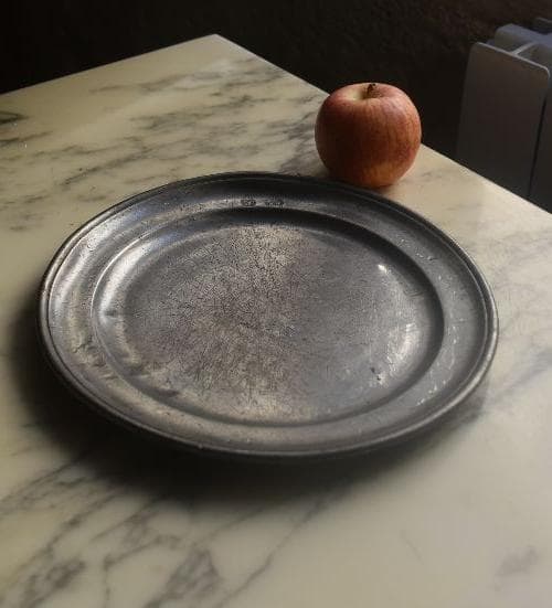 フランス18/19世紀 キズキズ イニシャル エタン皿 アンティーク