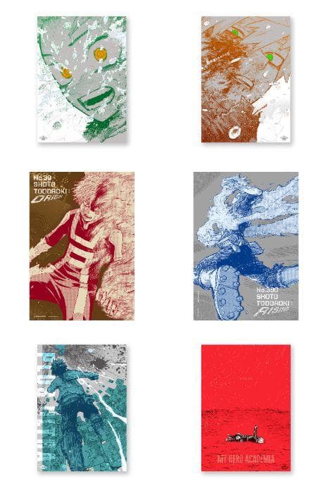 6 Set 僕のヒーローアカデミア ポスター 原画展