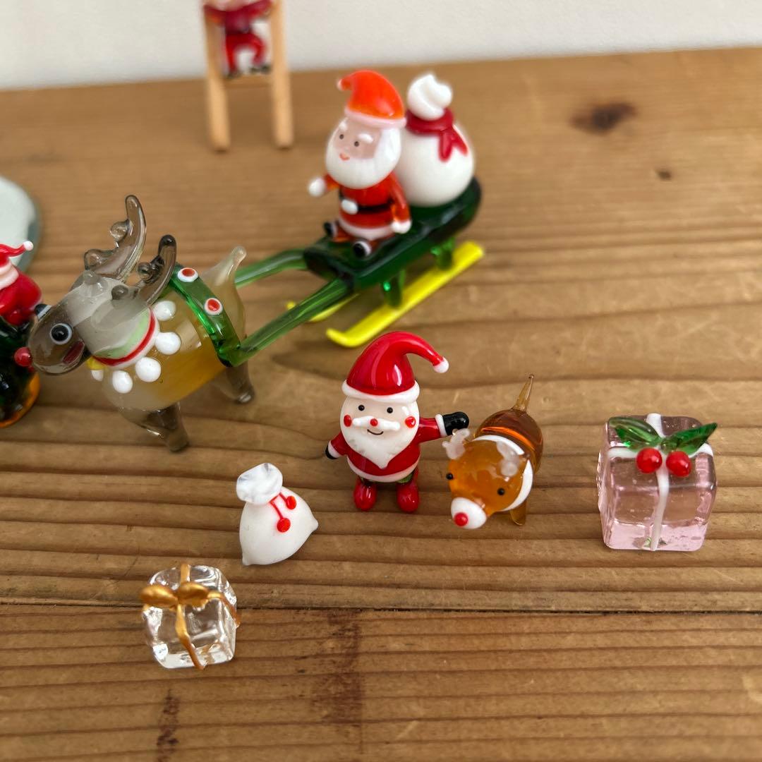 ガラス細工 クリスマス 梯子サンタ ツリー トナカイ プレゼント - メルカリ