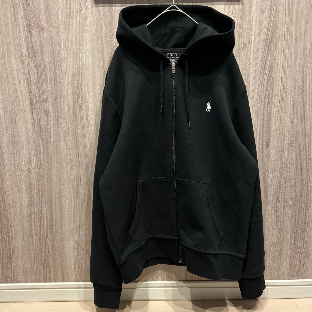【美品】Polo Ralph Lauren 刺繍ロゴ フルジップパーカー 古着M