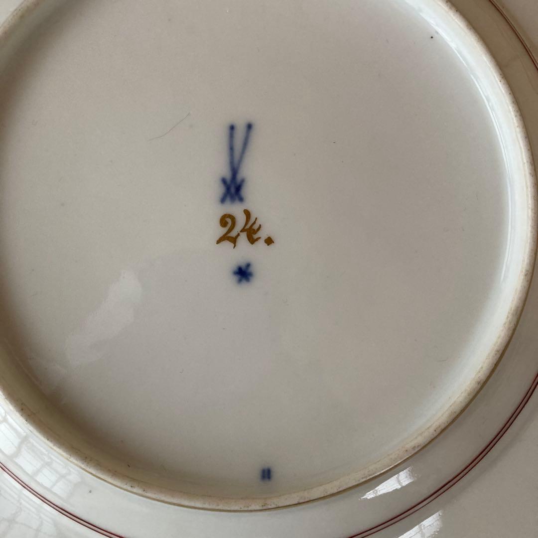 アンティーク マイセン 飾り皿 シノワズリ 額装