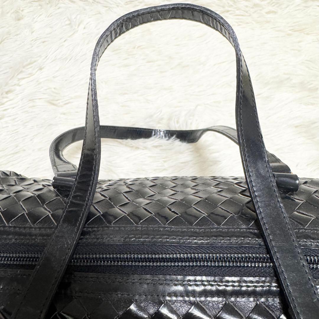 美品✨BALLY ハンドバッグ 編み込み メッシュ 金ロゴ レザー ブラック