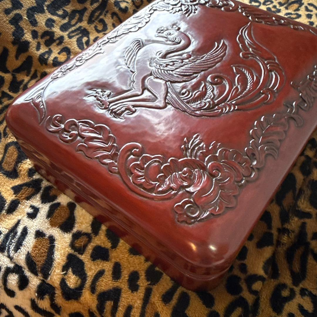 鎌倉彫☆美品大作☆鳳凰漆文箱 - メルカリ