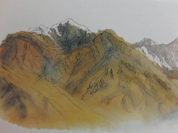 平山 郁夫、エベレスト峰と、希少な額装用画集より、新品高級額装付