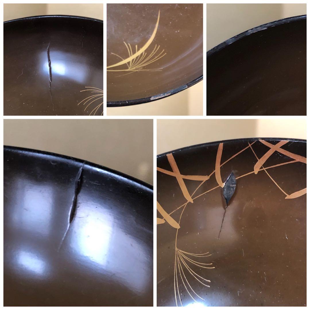 《R》懐石 蓋内絵変り蒔絵 吸物椀20客 木製漆器 木箱 時代 251016い3