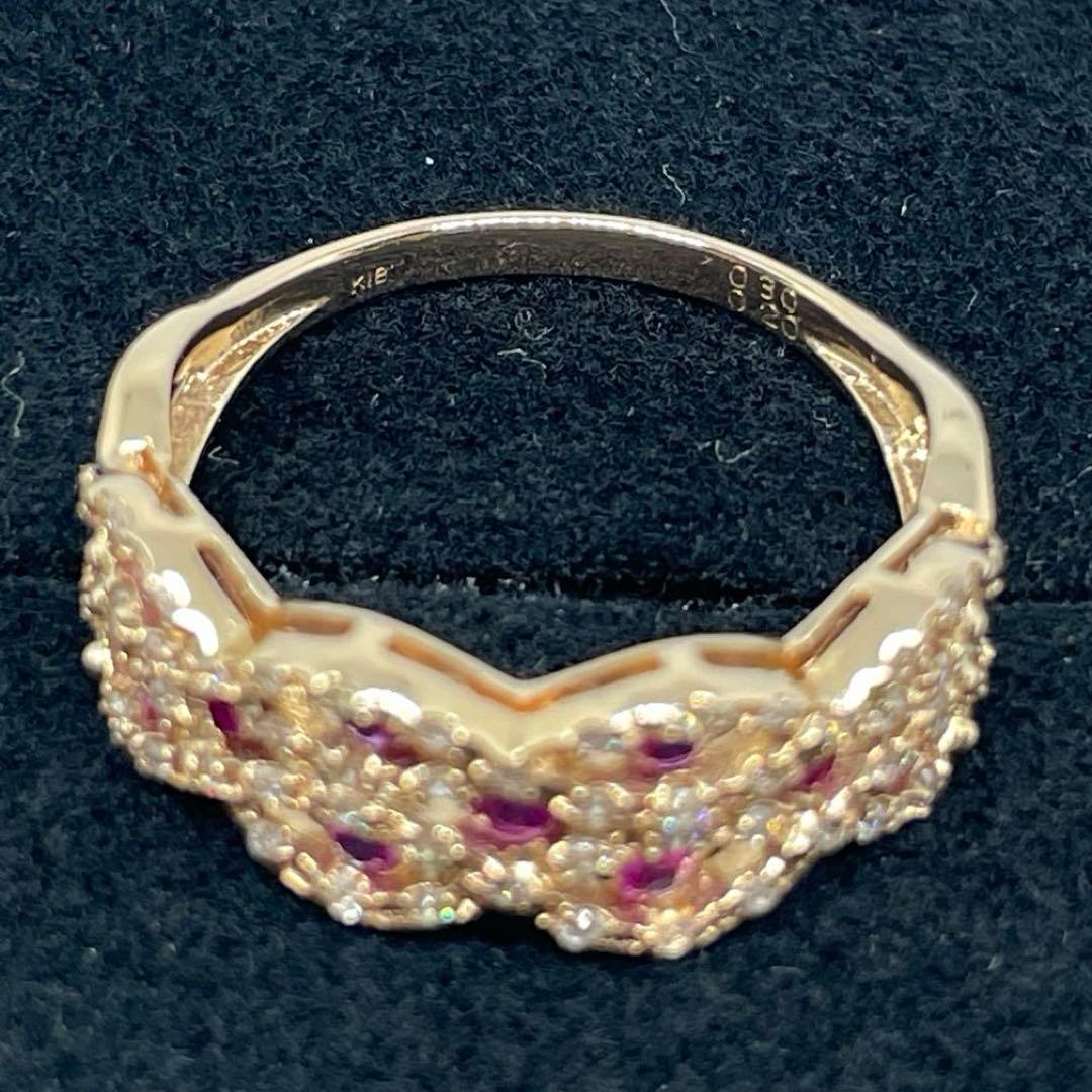 k18 ルビー　ダイヤモンド　リング