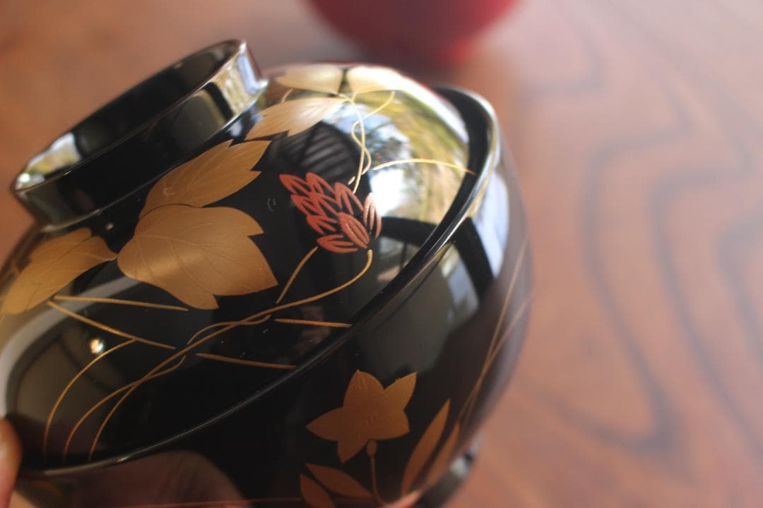 デッドストック！極上秋草蒔絵の美しい夫婦椀（検輪島塗蒔絵椀雑煮椀