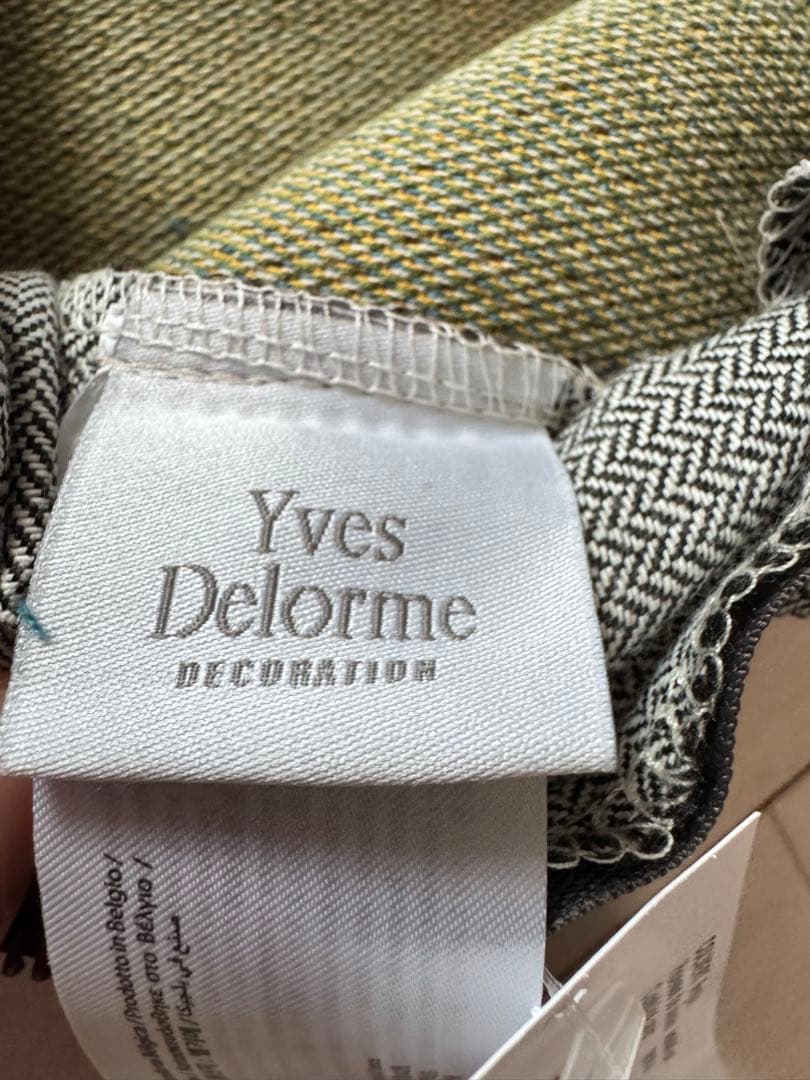 新品Yves Delorme クッションカバー Col Vert Arglle