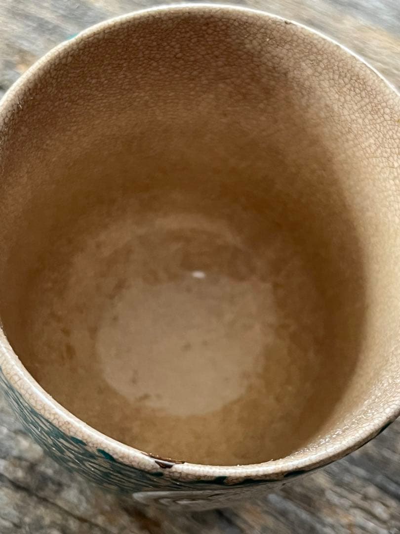 SALE⏬理兵衛　色絵　葵唐草紋　筒杯　湯呑　古京焼　古清水