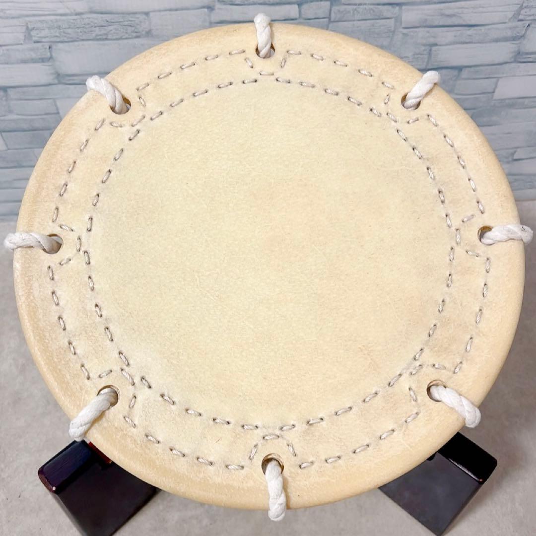 諏訪工芸 締太鼓 30cm 木製座り台座 バチ付 和太鼓 和楽器 打楽器 祭り