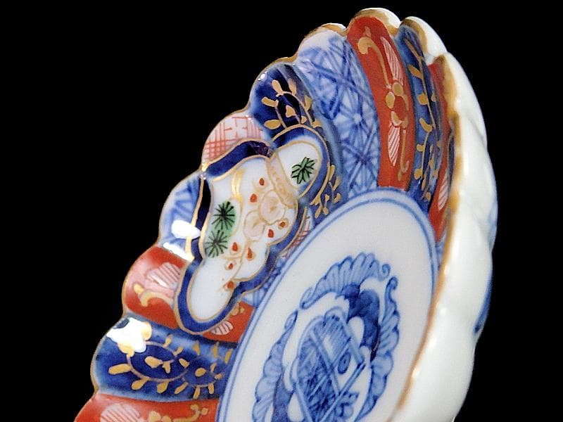 大聖寺伊万里 金襴手 輪花 窓絵 松竹梅の図 豆皿 197AS-BNo - メルカリ