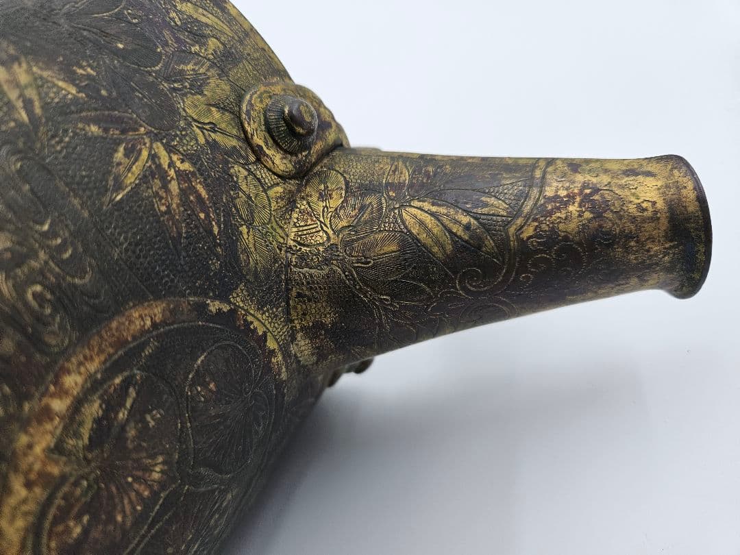 徳川家伝来 三つ葉葵紋 金銅薬缶 大名道具 煎茶道具 湯沸 時代物 骨董