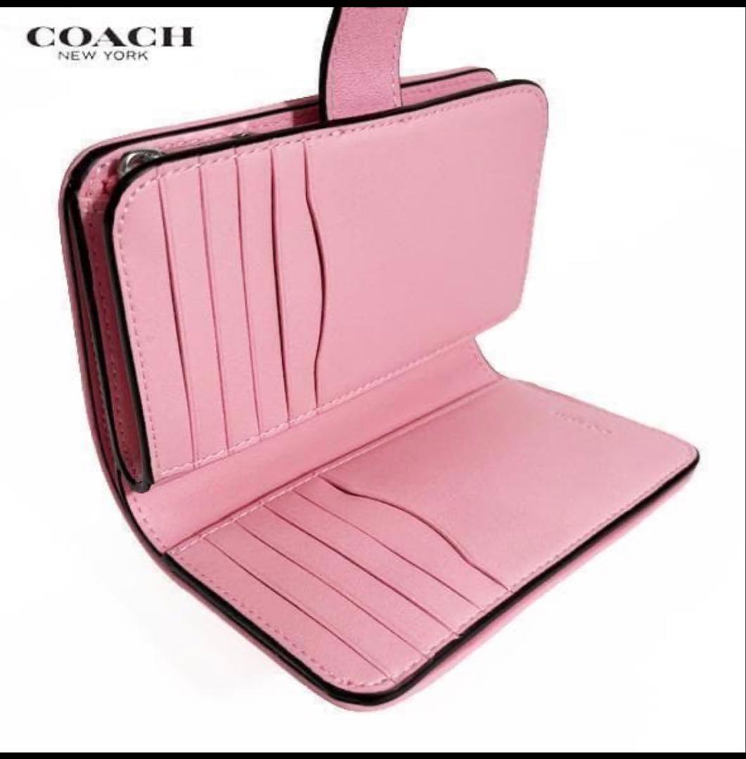 COACHコーチタビー ミディアム ウォレット 二つ折り財布.ビビッド