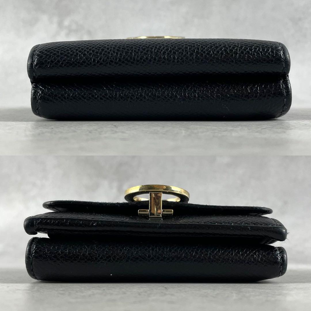 【美品】ブルガリ 三つ折り財布 ビーゼロワン ブラック レザー