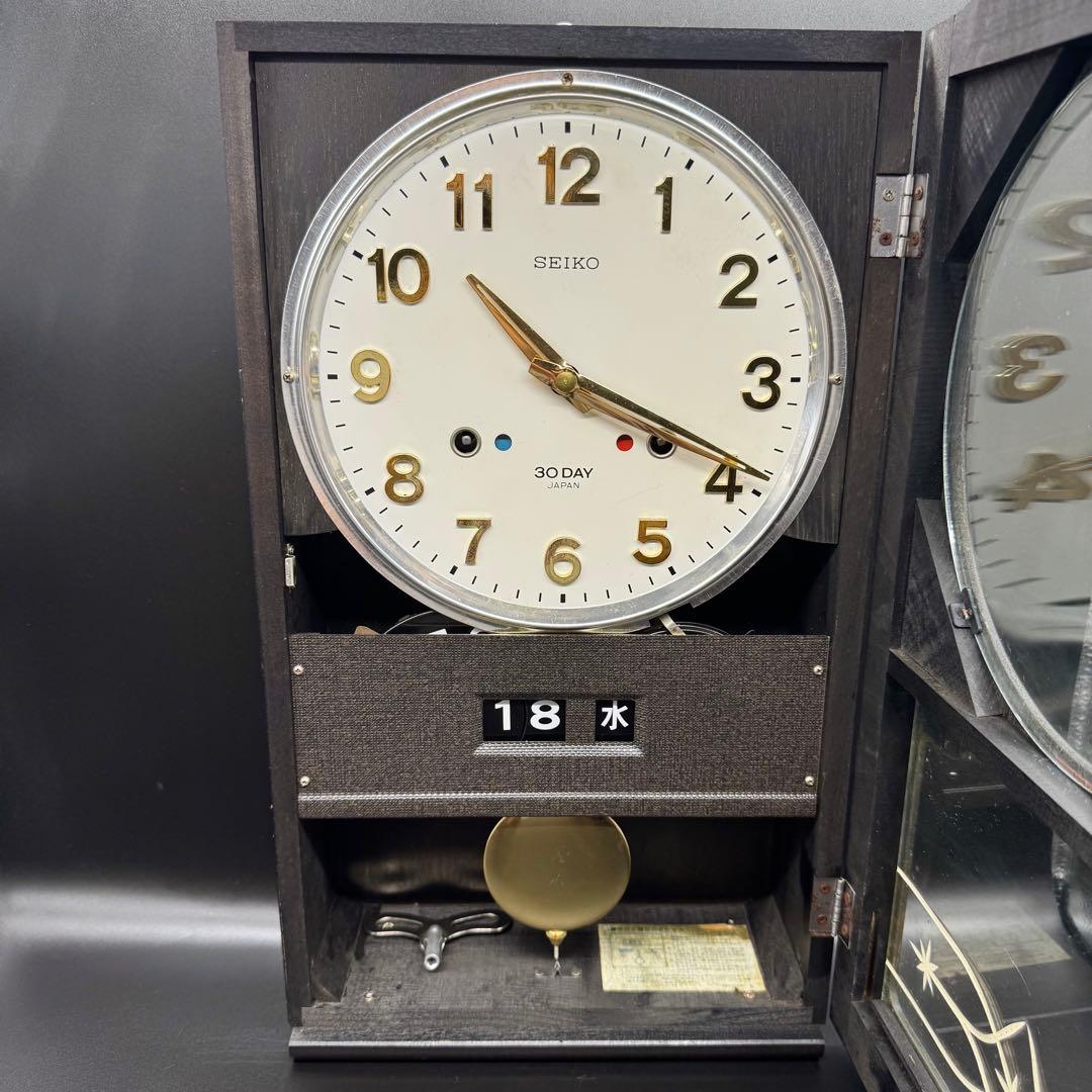 【稼動品】SEIKO 30days pc460 ゼンマイ式 振り子時計 柱時計