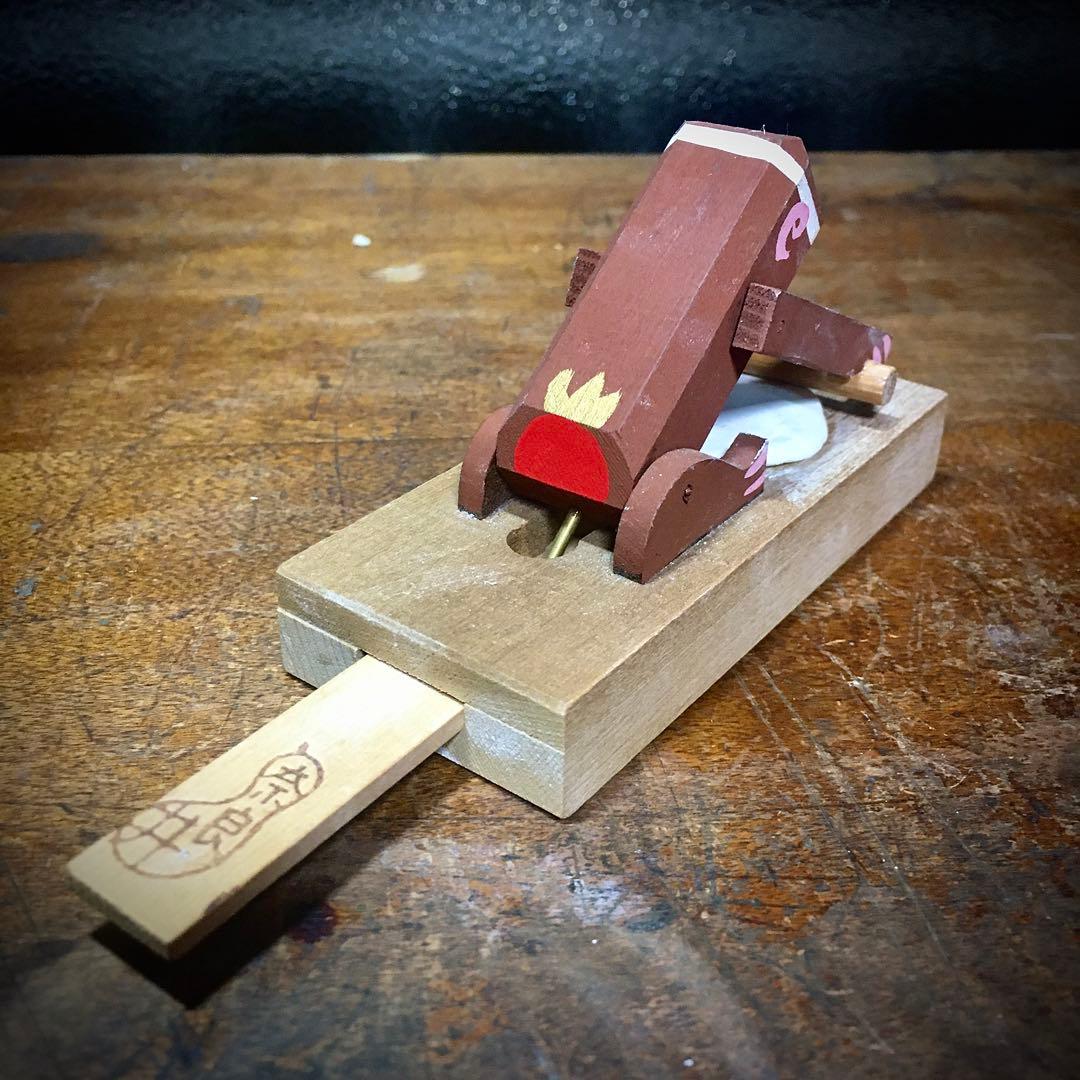 長野県 廃絶 郷土玩具 奈良井のからくり玩具 信濃猿・蕎麦のし猿 民