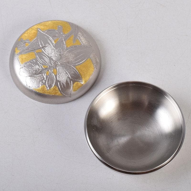 茶道具 帖佐美行作 銅地金銀鍍金 彫金香合 春蘭想 共箱 C 8579 - メルカリ