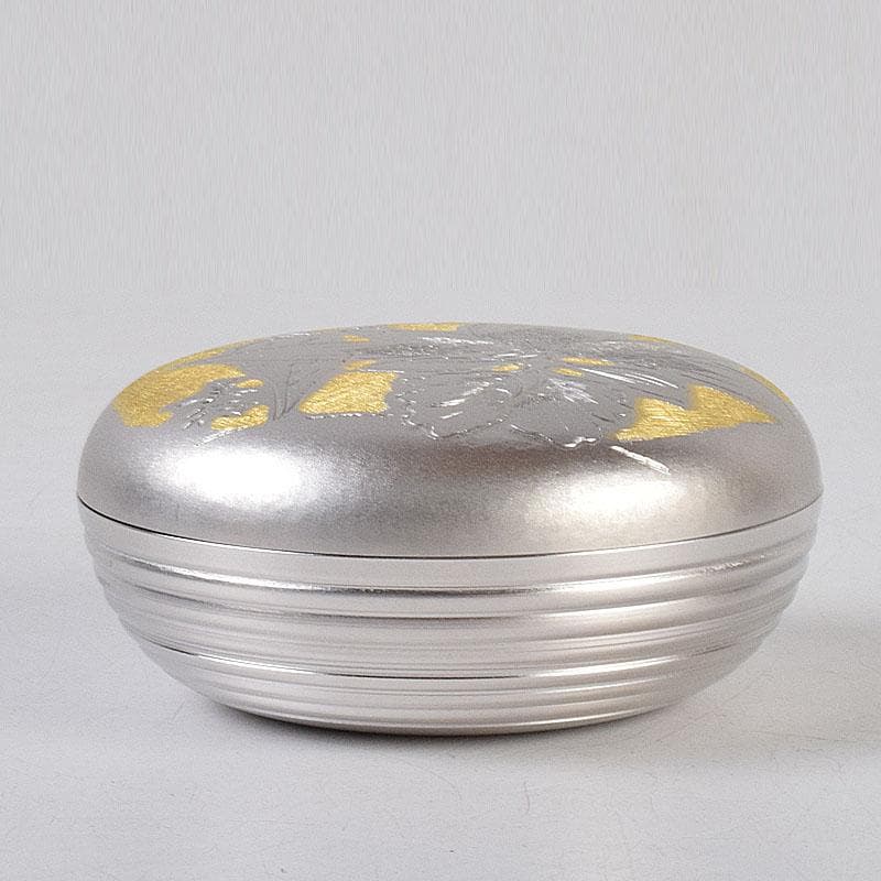 茶道具 帖佐美行作 銅地金銀鍍金 彫金香合 春蘭想 共箱 C 8579 - メルカリ