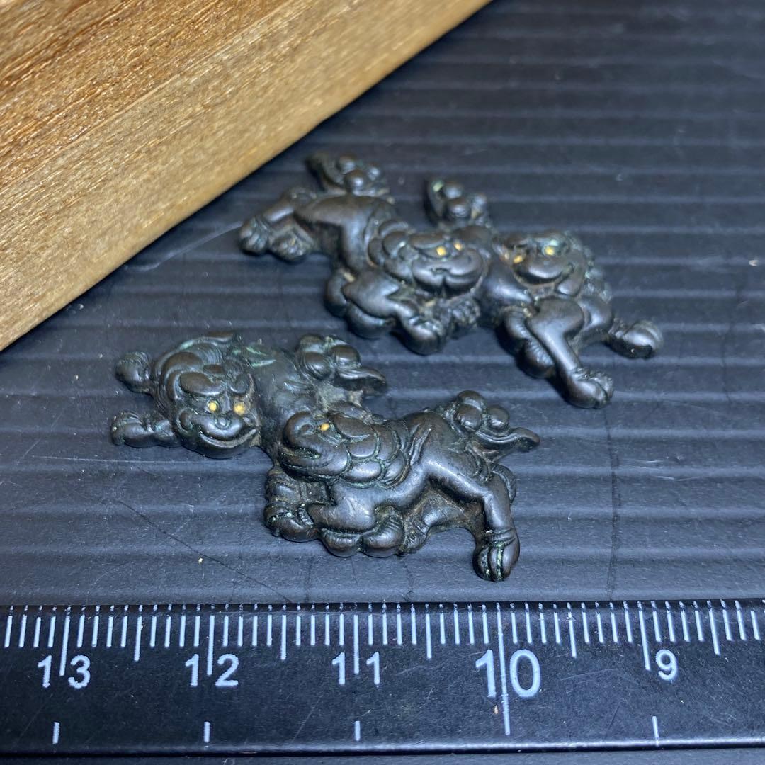 江戸時代　獅子目貫（目に金）　11g 東さ7-1012☆2F