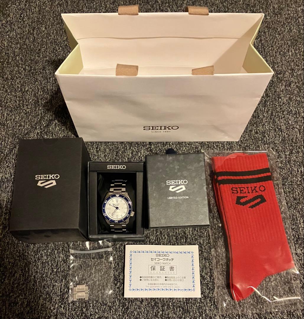 【美品】SEIKO SBSA 263 自動巻腕時計シルバー/ブルー 300本限定
