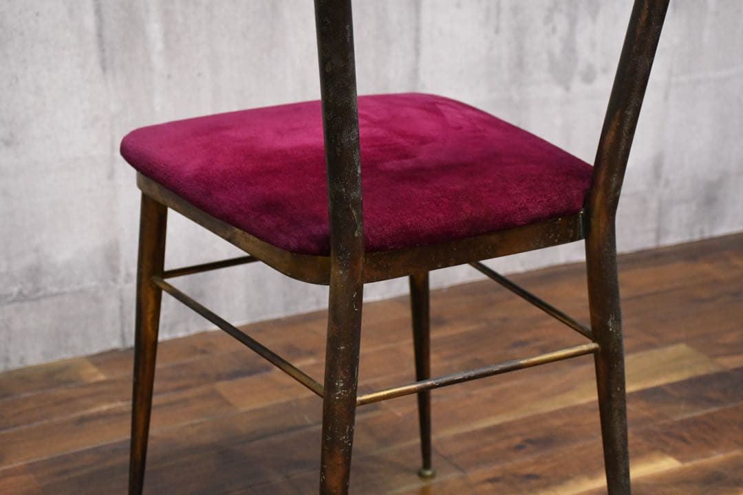 DBC51 イタリア ヴィンテージ ブラス キアヴァリチェア 真鍮 レダと