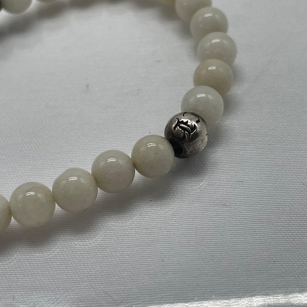 クロムハーツCHROMEHEARTSビーズブレスレット ホワイトビーズ 6ｍｍ