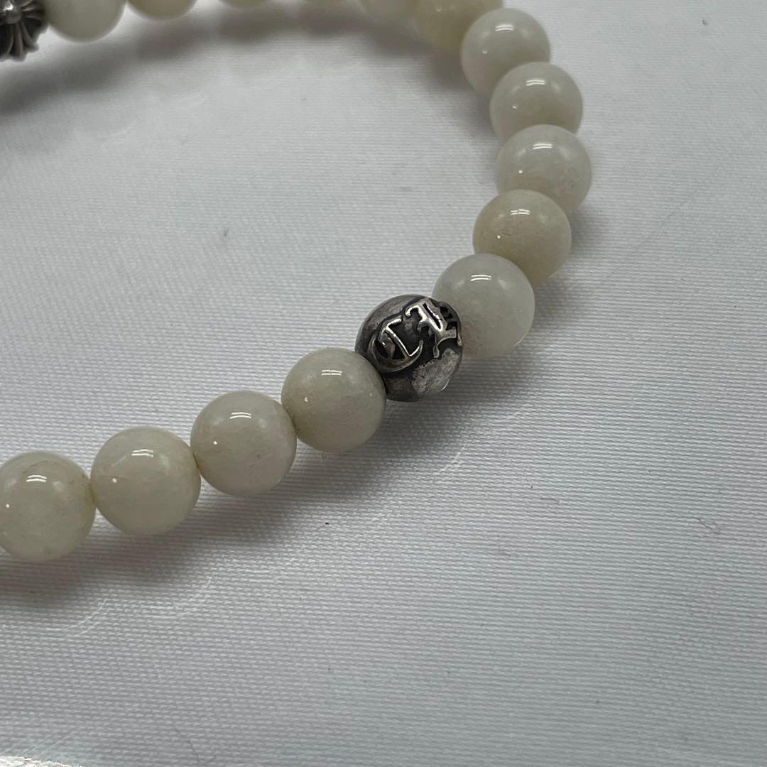 クロムハーツCHROMEHEARTSビーズブレスレット ホワイトビーズ 6ｍｍ