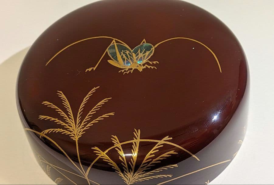 鈴虫蒔絵』大棗 溜 吉田祥雲 漆器 茶道具 棗 秋 京塗師