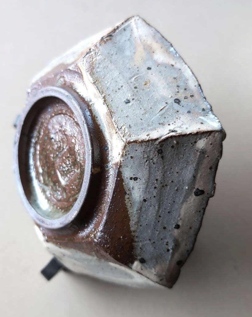 伊賀焼 蓮 善隆作 粉引手 六角皿二枚 共箱あり 作家・作品