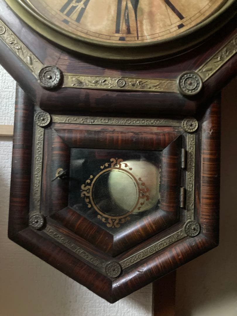 アンティーク名古屋時計製造 8日巻 ボンボン柱時計 稼働中