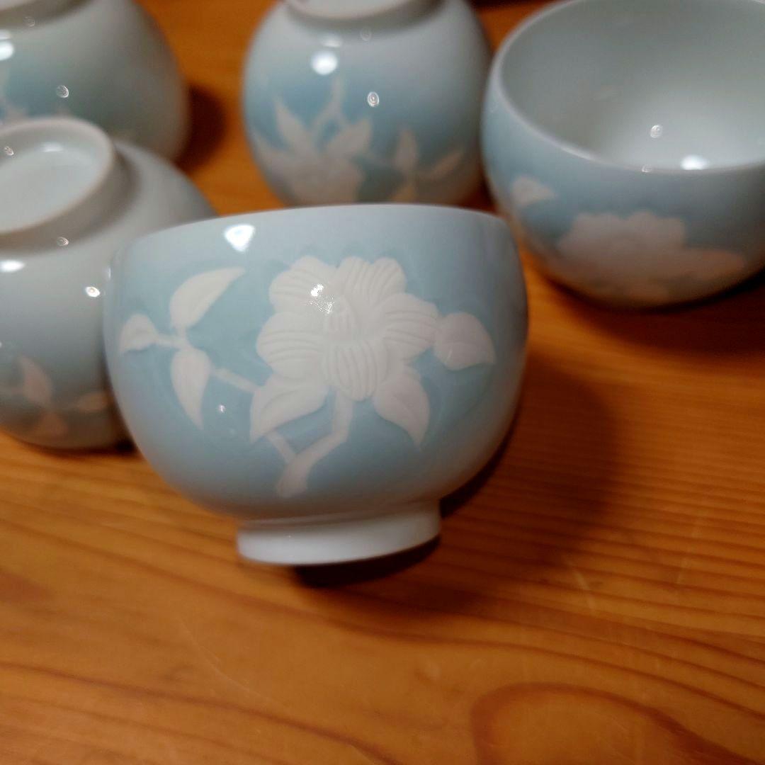 白磁湯呑 5客セット (奥川俊右衛門 作) 奥川俊右衛門 俊右