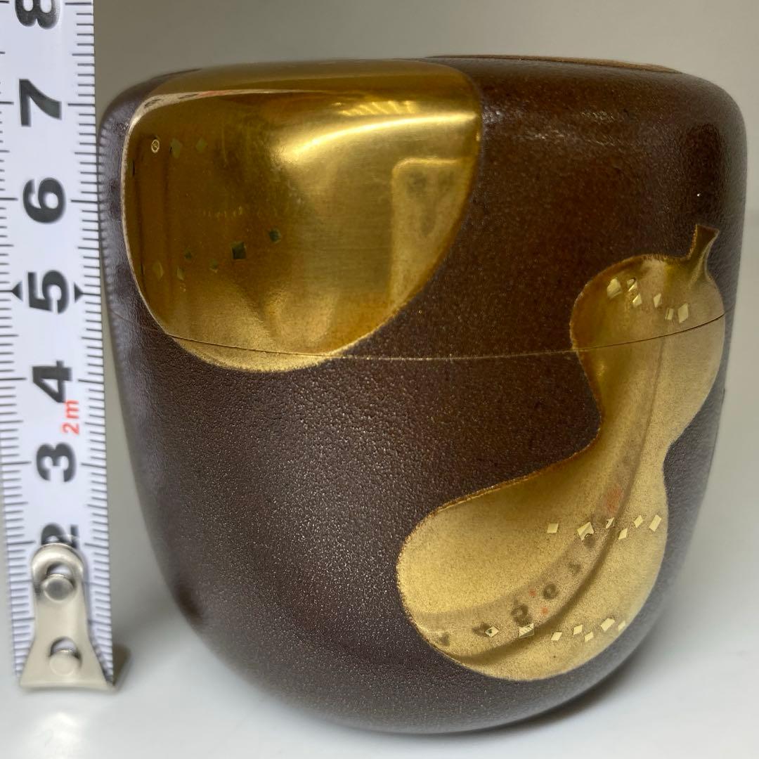 吉田華正造 六瓢蒔絵 銀錆塗 内銀地 大棗 高さ