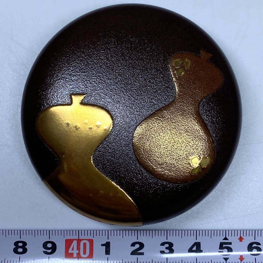 吉田華正造 六瓢蒔絵 銀錆塗 内銀地 大棗 高さ