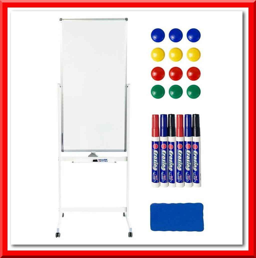 ホワイトボード 縦型 縦長（1200mm×600mm）マーカー 脚付き（白