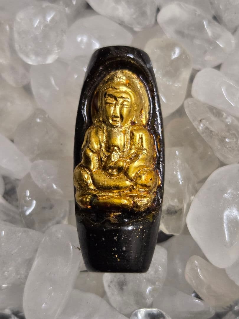 924 天珠 観音天珠 金色仏像 陰陽 太極 dzibeads！