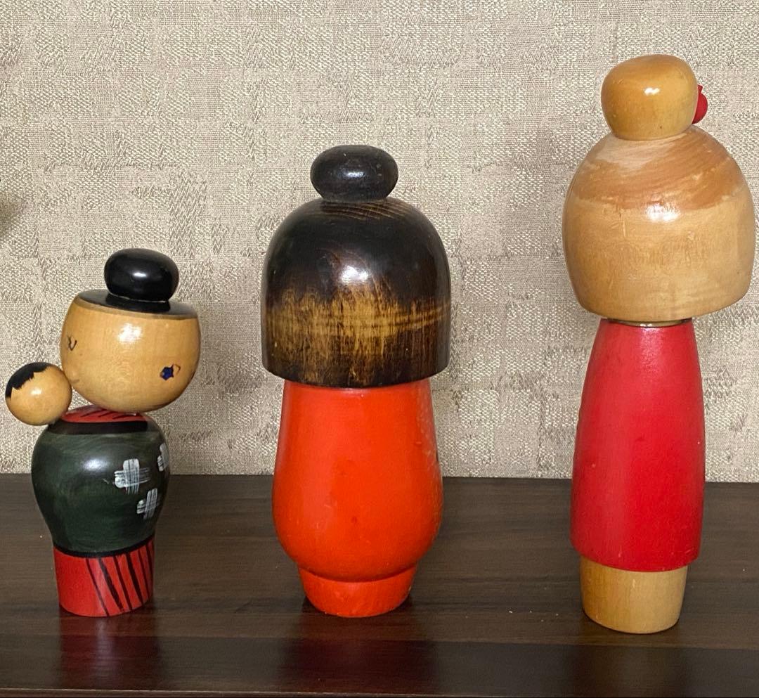 昭和レトロこけし人形3体セット 高見沢一夫作、宮下はじめ作、おしん