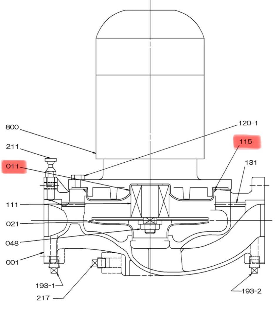 ケーシングカバー(Oリング付き)エバララインポンプ用 荏原製作所 多田