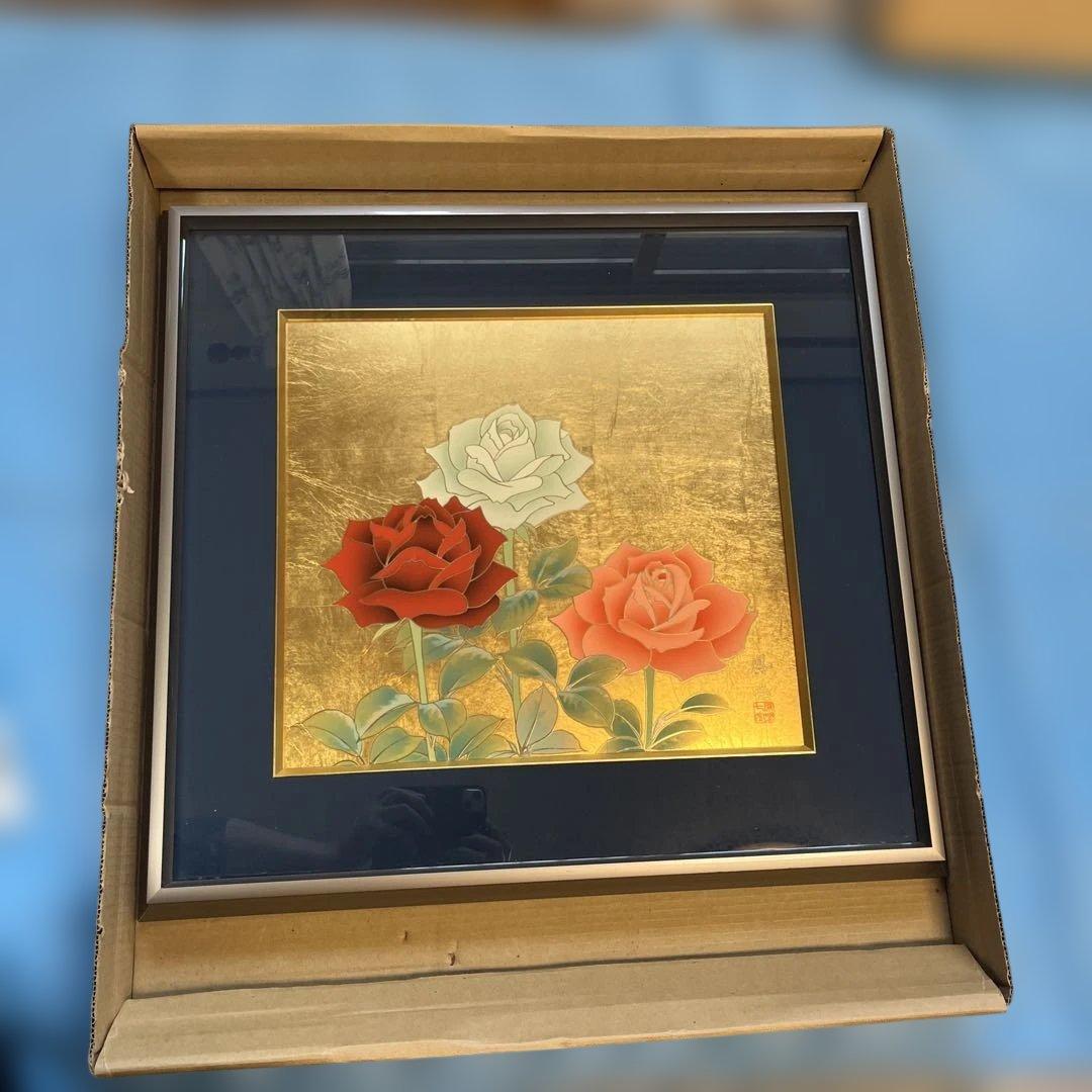 宮越鳳鳴 加賀金箔七宝工芸 薔薇