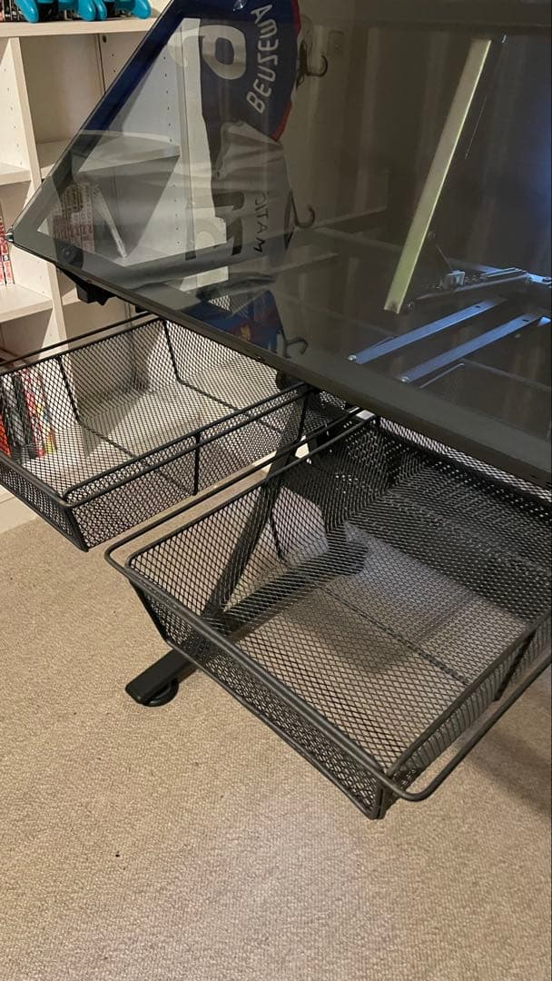 製図用ガラスデスク　ブラック