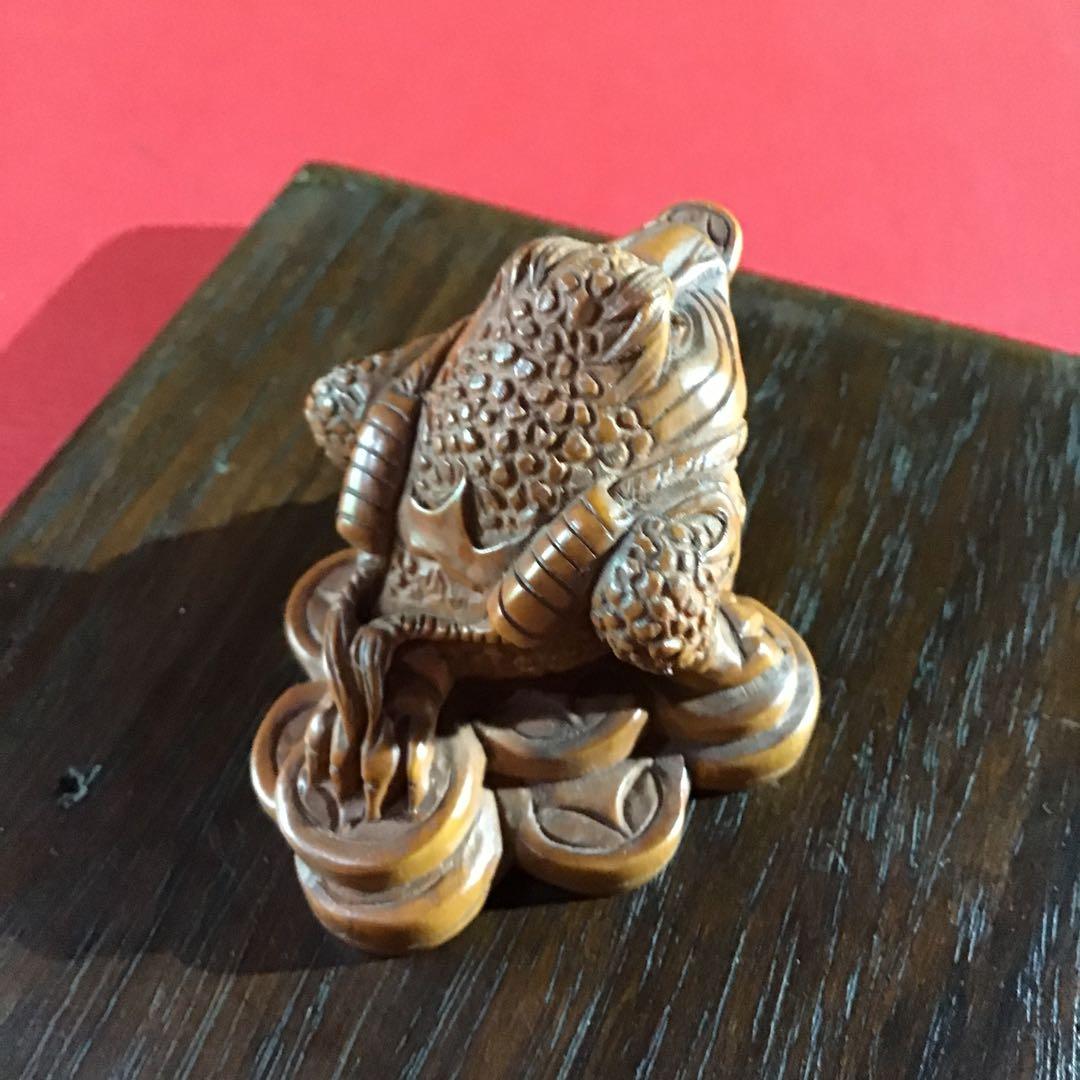 根付 「蝦蟇」 在銘 N8 美術品・アンティーク・コレクション